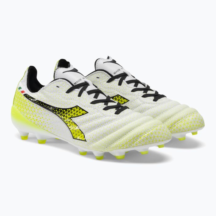 Pánské fotbalové boty Diadora Brasil Elite Tech GR ITA LPX white/black/fluo yellow 4