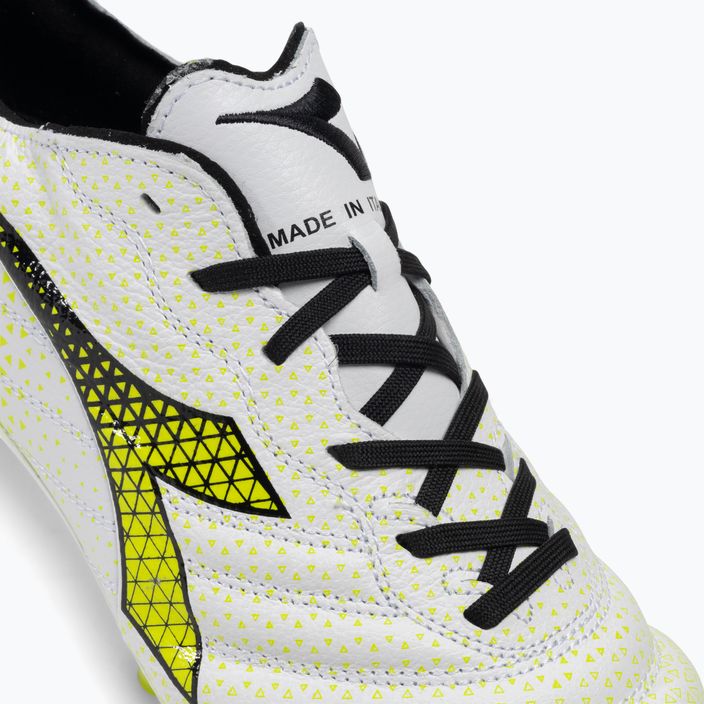 Pánské fotbalové boty Diadora Brasil Elite Tech GR ITA LPX white/black/fluo yellow 8