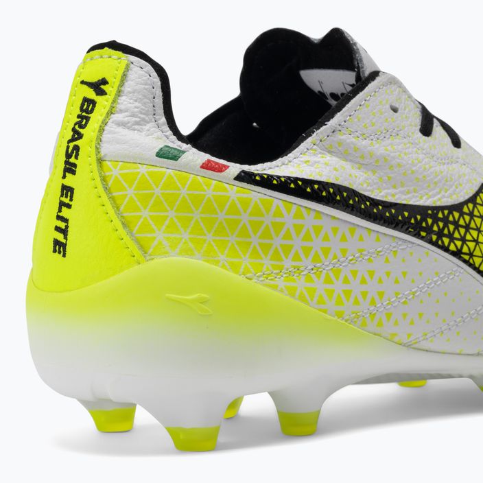 Pánské fotbalové boty Diadora Brasil Elite Tech GR ITA LPX white/black/fluo yellow 9