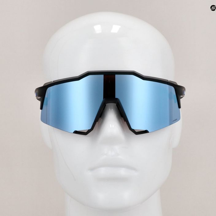 100% Speedcraft matně černé/hyper modré vícevrstvé zrcadlové cyklistické brýle 60007-00004 11