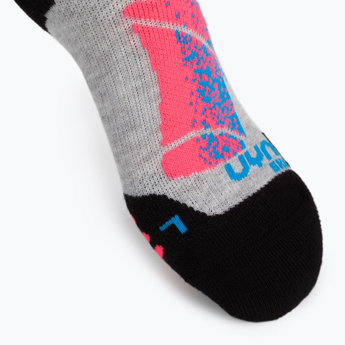 Dětské lyžařské ponožky UYN Ski Junior light grey/coral fluo 2