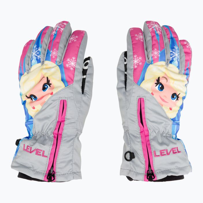 Level Lucky šedé dětské lyžařské rukavice 3