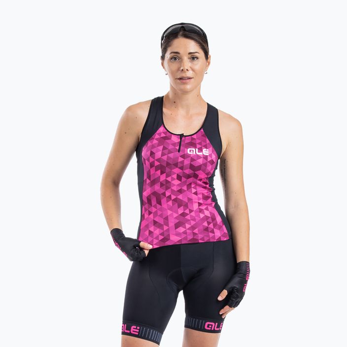Dámský cyklistický dres Alé Triangles pink-black L21112543 3