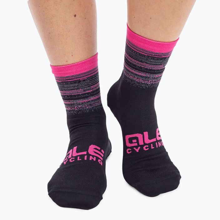 Cyklistické ponožky Alé Scanner černo-růžové L21181543 4