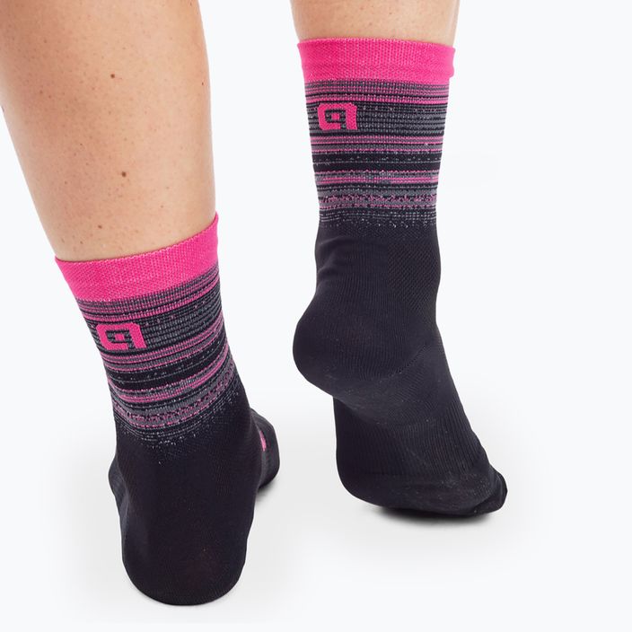 Cyklistické ponožky Alé Scanner černo-růžové L21181543 5