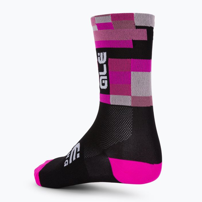 Alé Match černo-růžové cyklistické ponožky L22218543 2