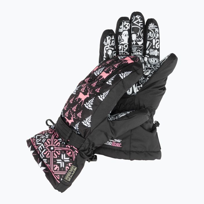 Level Junior ninja růžové dětské lyžařské rukavice