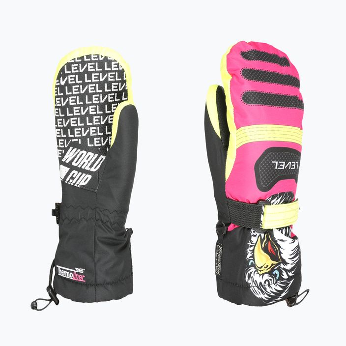 Dětské lyžařské rukavice Level Junior Mitt černá/žlutá 6
