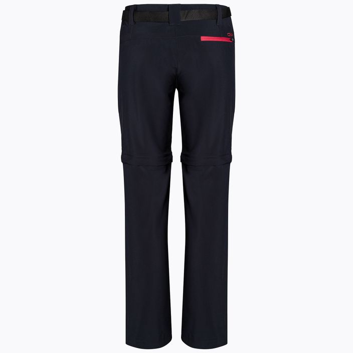 Dámské trekové kalhoty CMP Zip Off černo-růžové 3T51446/05UG 2