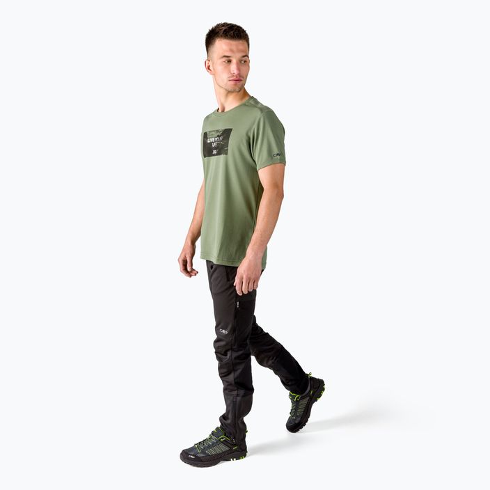 Pánské trekingové tričko CMP zelené 30T5057/F832 2