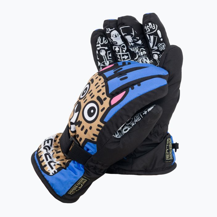 Dětské lyžařské rukavice Level modro-hnědé 4152JG