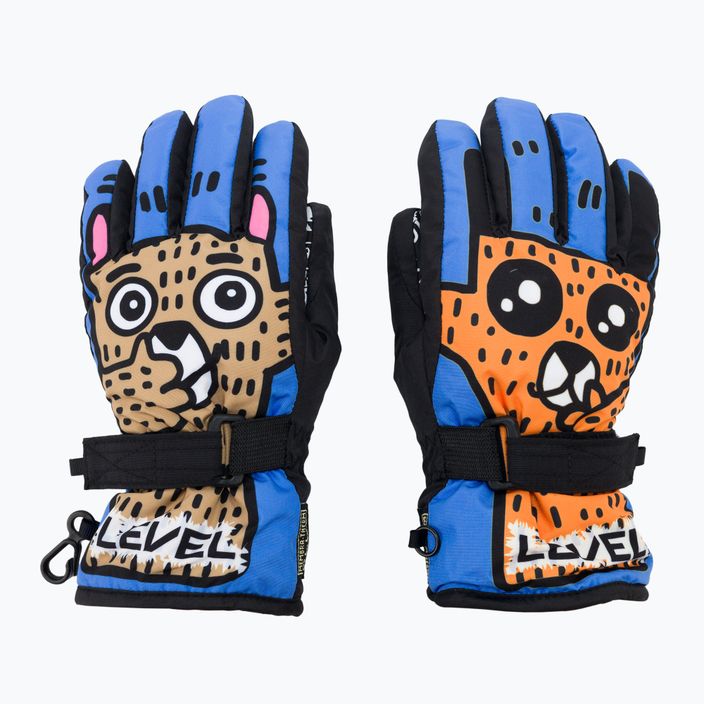 Dětské lyžařské rukavice Level modro-hnědé 4152JG 3