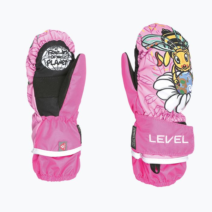 Level Animal růžové dětské lyžařské rukavice 6