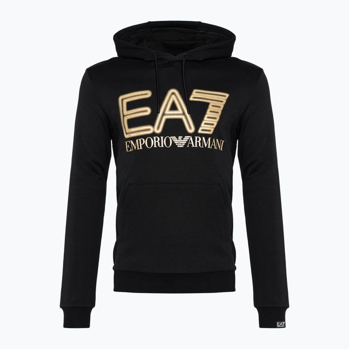 Pánská mikina EA7 Emporio Armani Train Logo Series Oversize Logo Hoodie Coft black