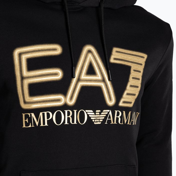 Pánská mikina EA7 Emporio Armani Train Logo Series Oversize Logo Hoodie Coft black 3