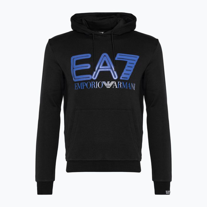 Pánská mikina EA7 Emporio Armani Train Logo Series Oversize Logo Hoodie Coft black