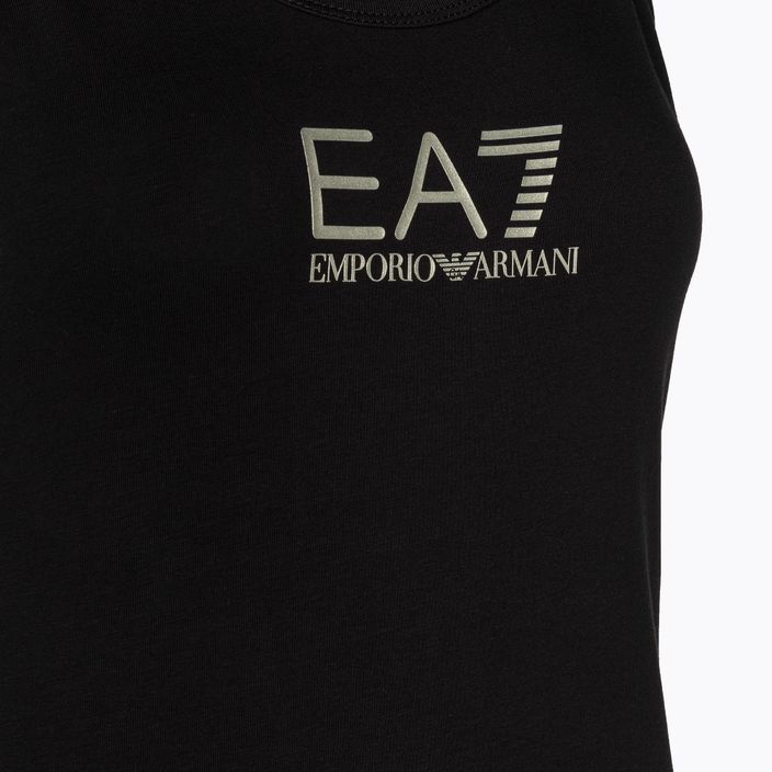 Dámské tílko tank top  EA7 Emporio Armani Train Shiny black/logo light gold 3