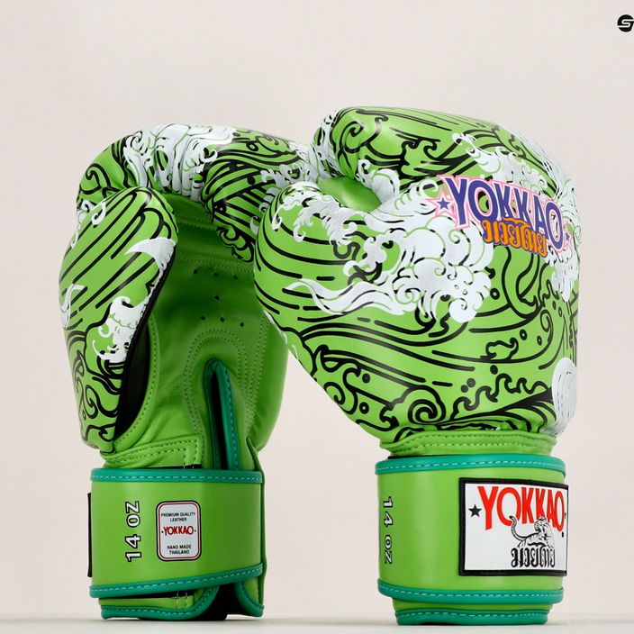 YOKKAO Havajské zelené boxerské rukavice FYGL-71-20 6