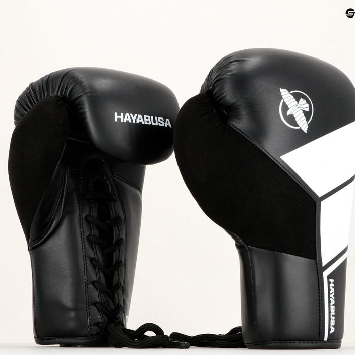 Hayabusa S4 Lace Up boxerské rukavice bílé S4LACBG-BK 13