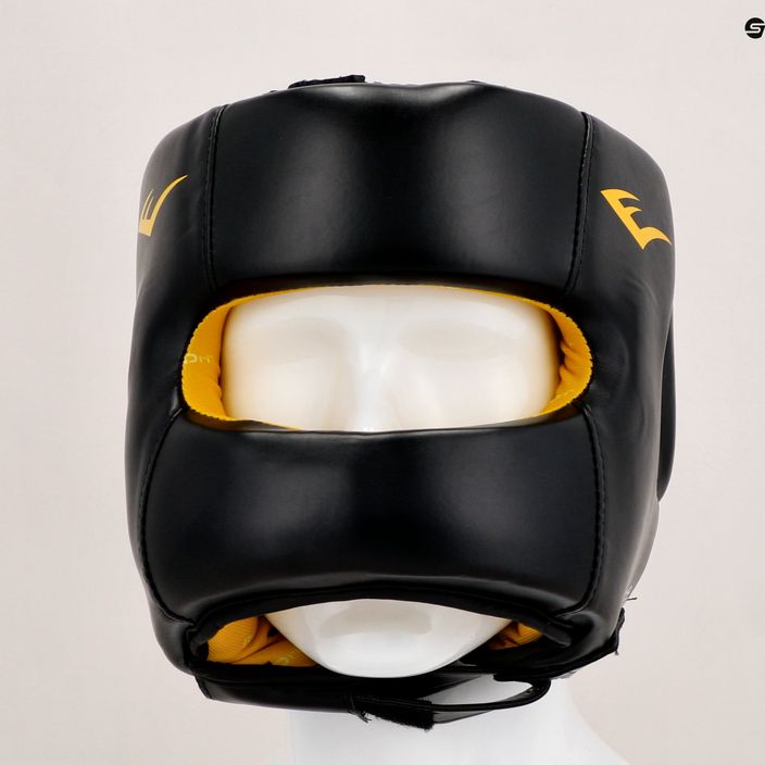Pánská boxerská helma Everlast Elite Lea Headgear černá EV 720 M/L 6