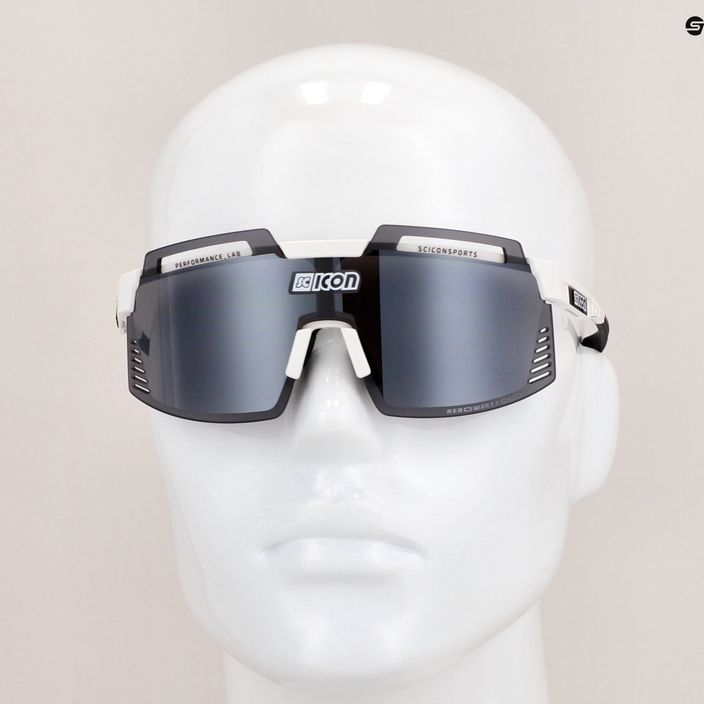 SCICON Aerowatt Foza bílý lesk/scnpp vícezrcadlové stříbrné cyklistické brýle EY38080800 8
