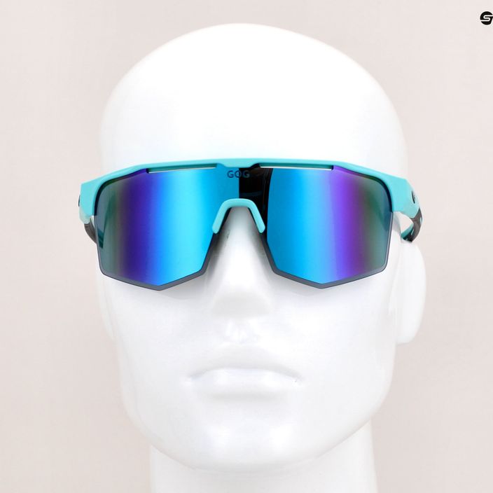 Cyklistické brýle GOG Athena matné tyrkysové / černé / polychromatické bílo-modré E508-2 9
