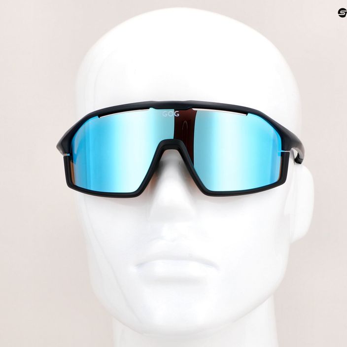 Cyklistické brýle GOG Odyss matná tmavě modrá / černá / polychromatická bílo-modrá E605-3 7