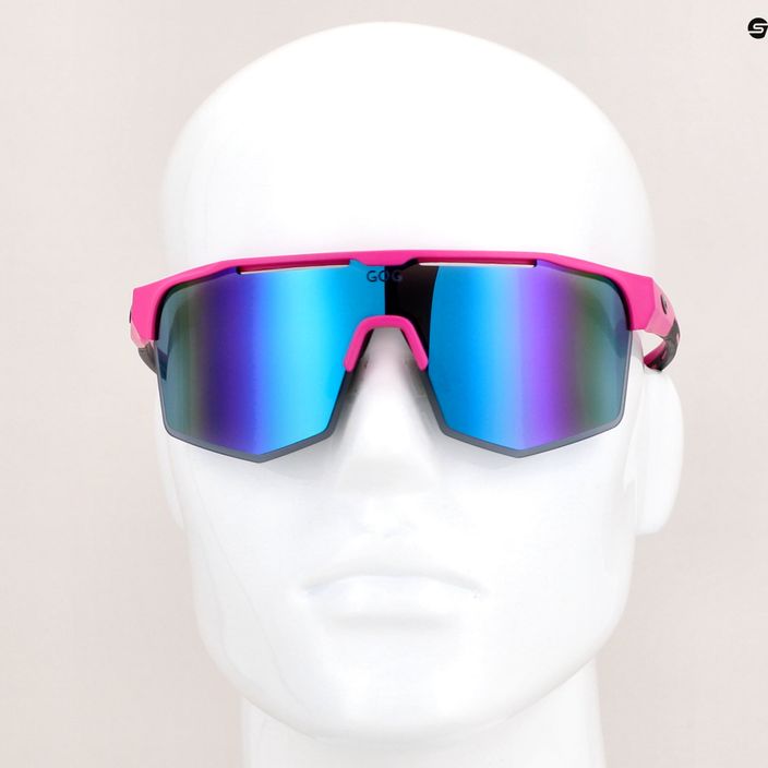 Cyklistické brýle GOG Athena matné neonově růžové / černé / polychromatické bílo-modré E508-3 9