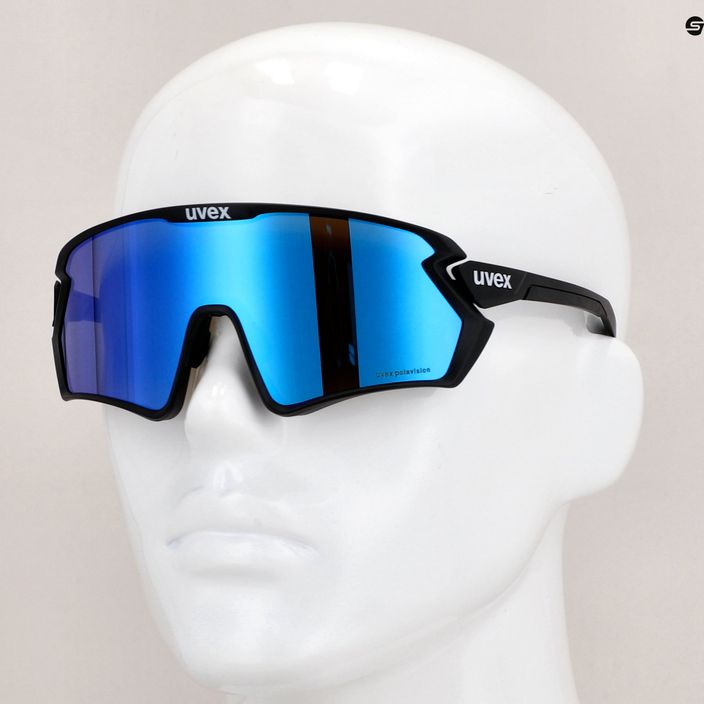 Cyklistické brýle UVEX Sportstyle 231 2.0 P black mat/mirror blue 53/3/029/2240 11