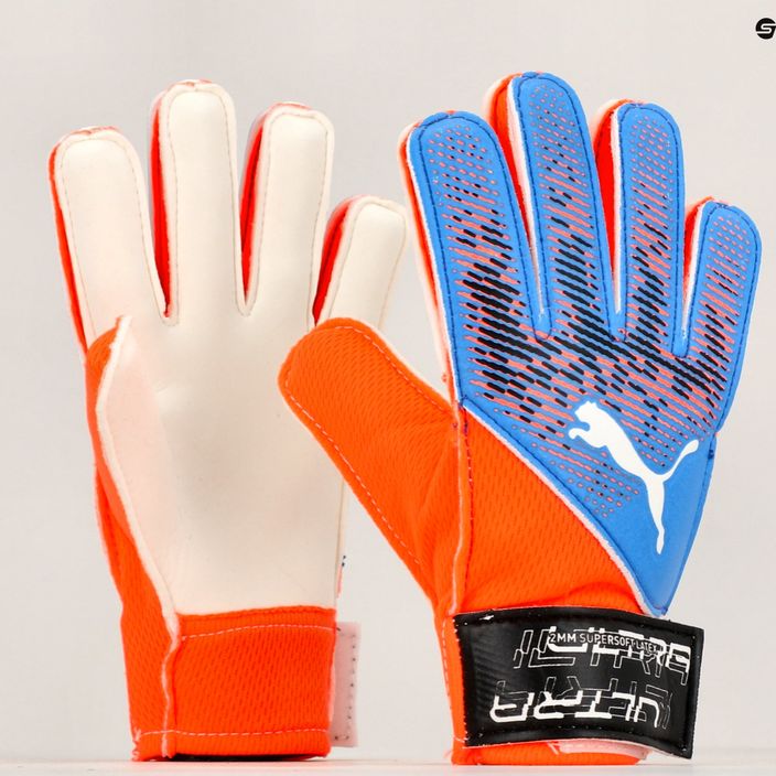 Dětské brankářské rukavice PUMA Ultra Grip 4 RC ultra orange/blue glimmer 7