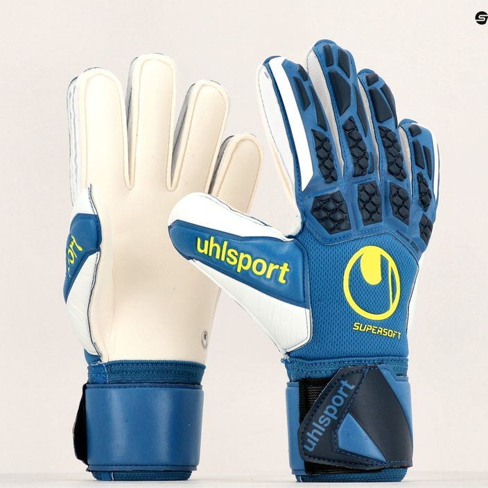 Dětské brankářské rukavice uhlsport Hyperact Supersoft modro-bílé 101123701 7