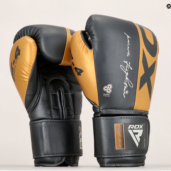 Boxerské rukavice RDX Rex F4 černo-zlaté BGR-F4GL- 12