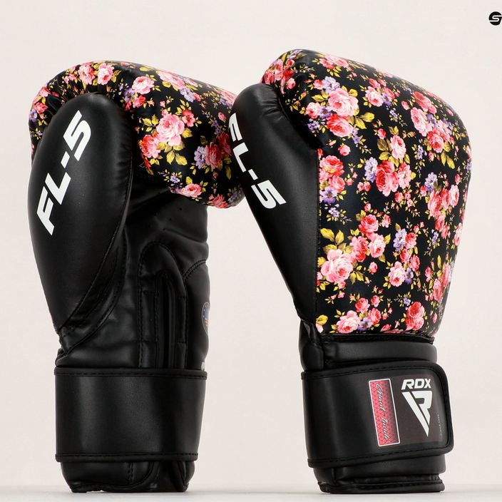 Boxerské rukavice RDX FL-5 černo-růžove BGR-FL5B 14