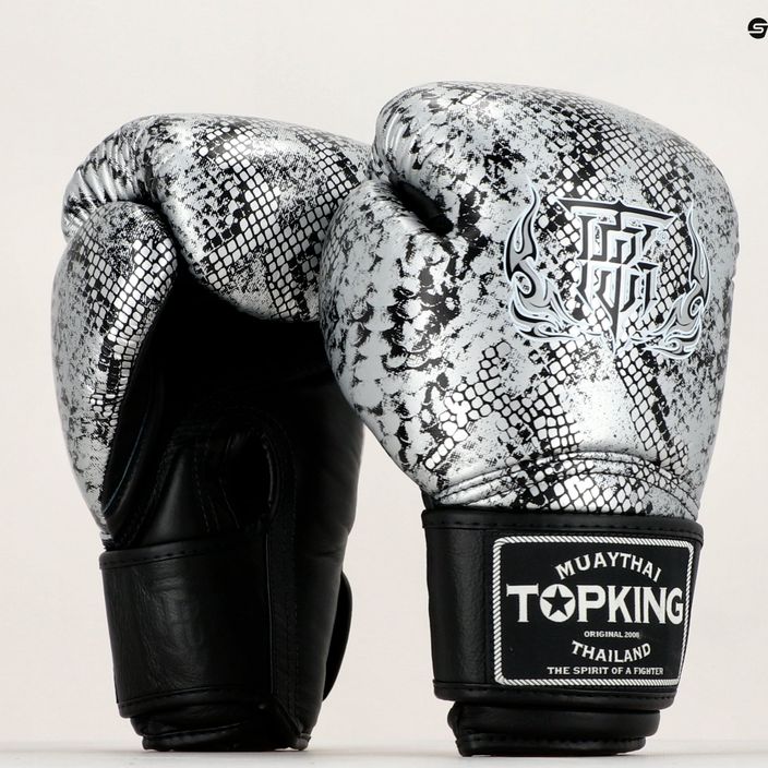 Boxerské rukavice Top King Muay Thai Super Star Snake černé TKBGSS-02A-BK-SV-10 7