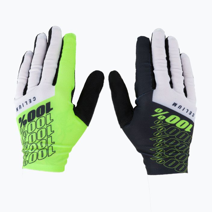 Cyklistické rukavice 100% Celium fluorescenční STO-10005-004-10 3