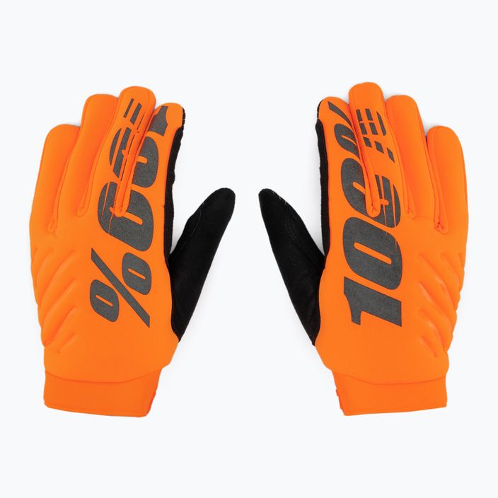 Pánské cyklistické rukavice 100% Brisker oranžové 10003 3