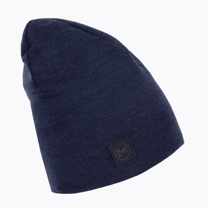 Čepice BUFF Heavyweight Merino Wool Hat Solid tmavě modrá 113028
