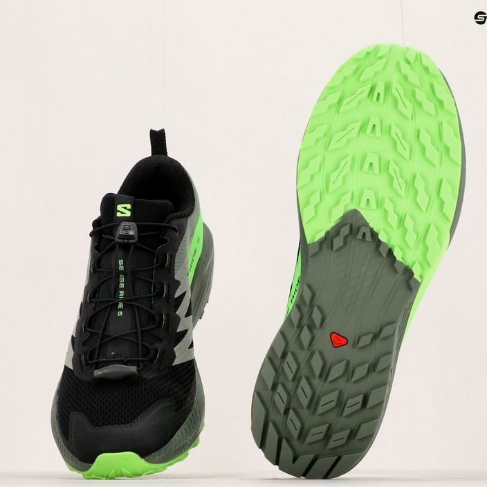 Pánská běžecká obuv Salomon Sense Ride 5 black/laurel wreath/green gecko 15
