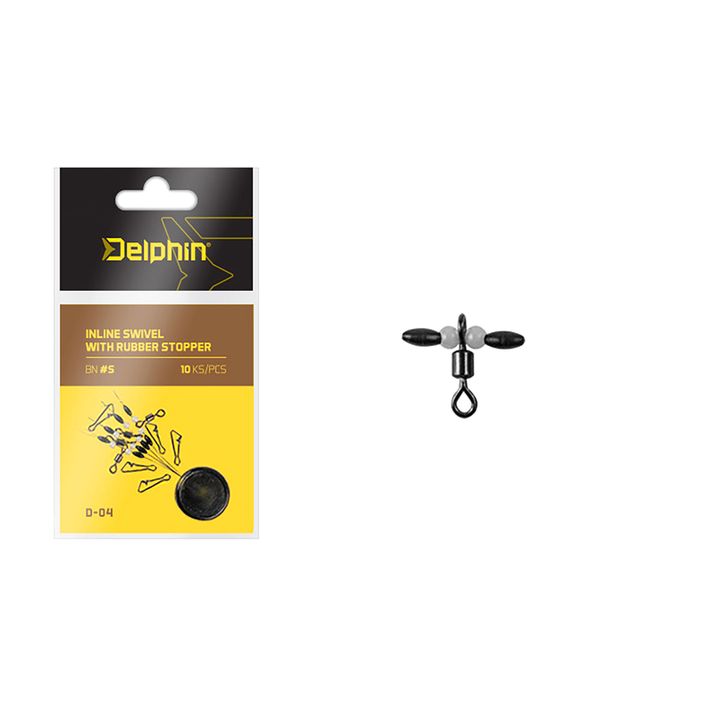 Delphin Inline otočné kolečko s gumovou zátkou 10 ks černé 969D04004 2