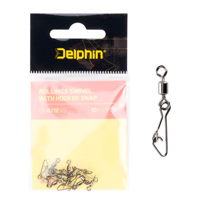 Delphin Rollings Swivel With Hooked Snap 10 ks černá 969B03004 2