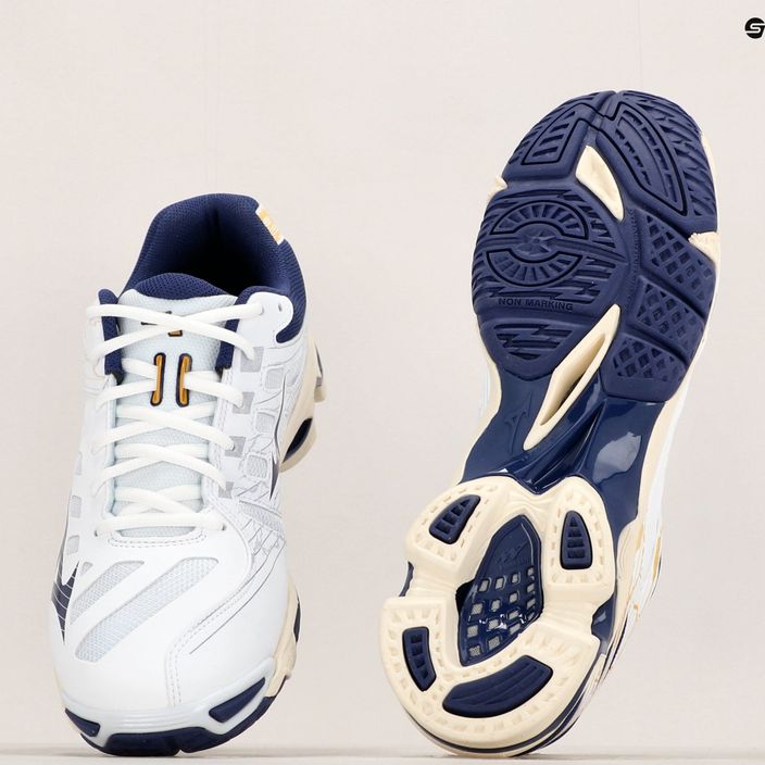 Pánská volejbalová obuv Mizuno Wave Voltage white / blue ribbon / mp gold 13