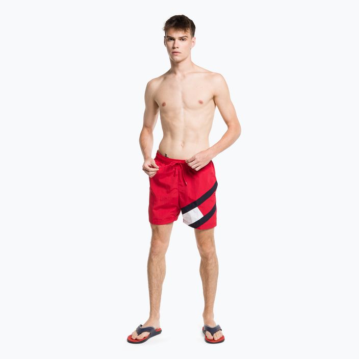 Pánské plavecké šortky Tommy Hilfiger Sf Medium Drawstring červené 5