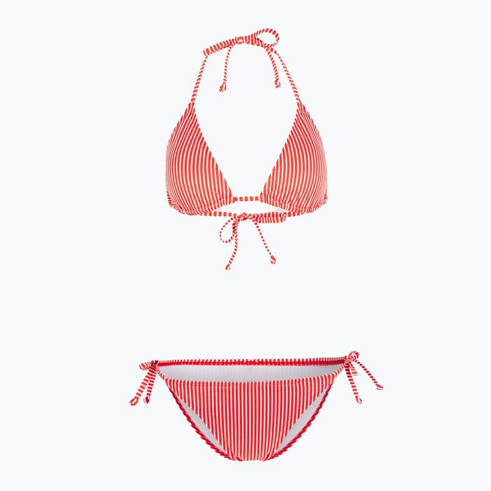 Dámské dvoudílné plavky O'Neill Capri Bondey Bikini červené jednoduché pruhy