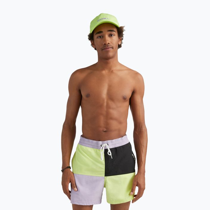 Pánské plavecké šortky O'Neill Wilder Colorblock 16'' sunny lime color block 3