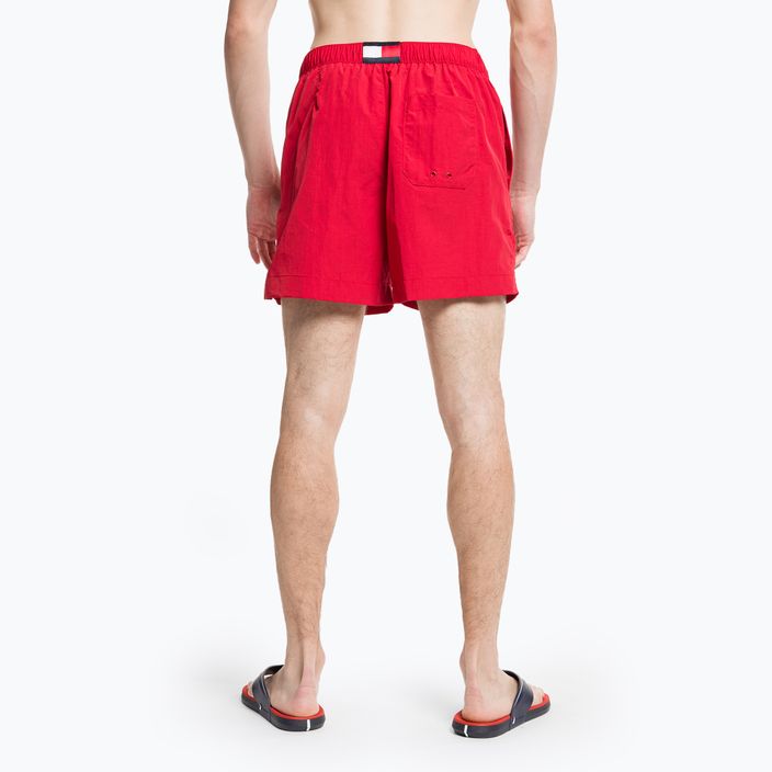 Pánské plavecké šortky Tommy Hilfiger Medium Drawstring červené 7