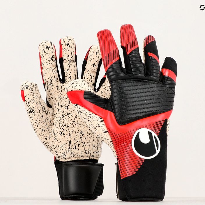 Uhlsport Powerline Supergrip+ Reflex brankářské rukavice černá/červená/bílá 4