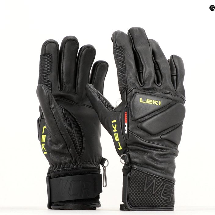 Pánské lyžařské rukavice LEKI WCR Venom Speed 3D black ice/lemon 6