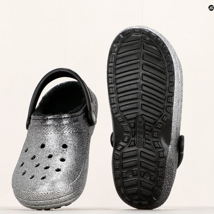 Žabky Crocs Classic Glitter Lined Clog black/silver 9