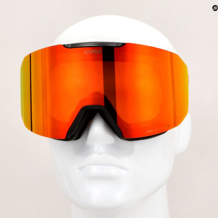 UVEX Evidnt Attract CV S2 lyžařské brýle černé matné/zrcadlové červené/kontra oranžové/čiré 6
