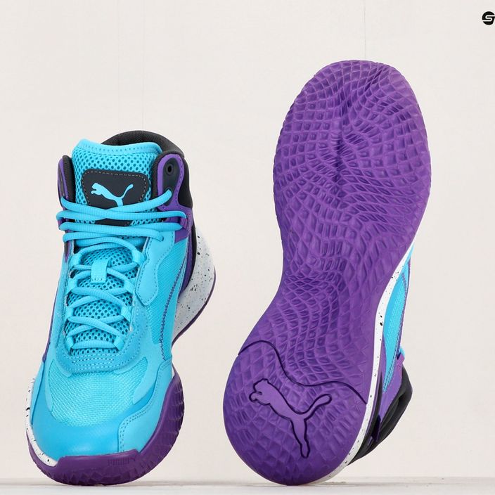 Pánské basketbalové boty PUMA Playmaker Pro Mid purple glimmer/bright aqua/strong gray/white 16